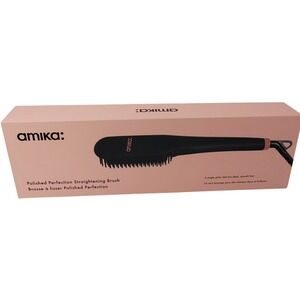 Amika Polished Perfection Straightening Brush Black Rose Gold Thermal Hair Tool